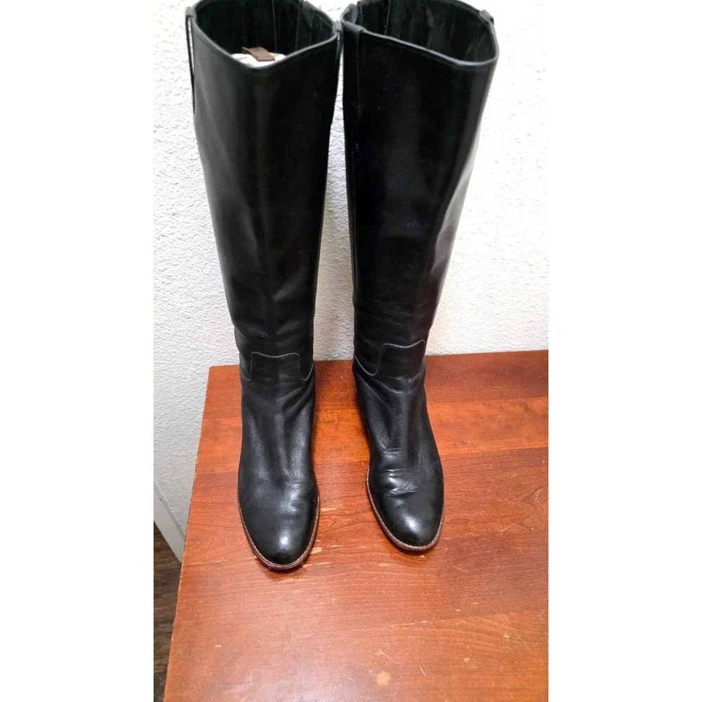 Cole Haan Women's Black Leather Knee-High Riding Boots Size 8.5B